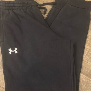 Under Armour Black Jogger Sweatpants with White Logo